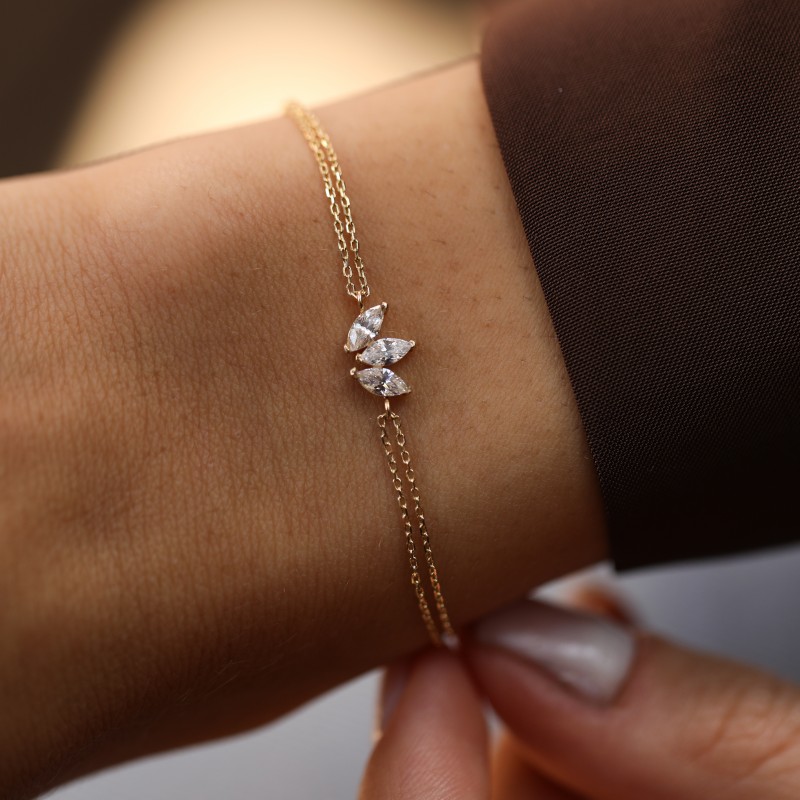 Tria Leaf Altın Bileklik