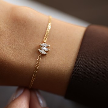 Tria Leaf Altın Bileklik