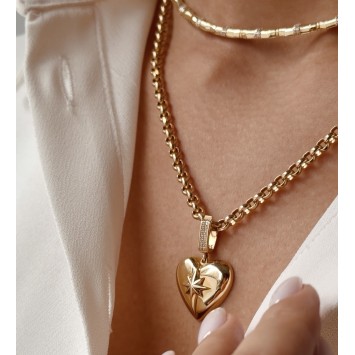  Lâl Kuzey Yıldızı Kalp Kolye