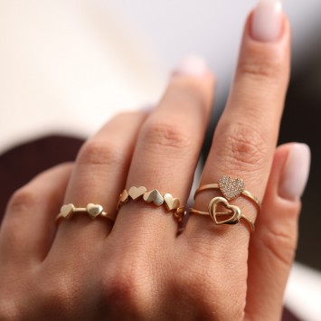 Lâl İkili Kalp Yüzük