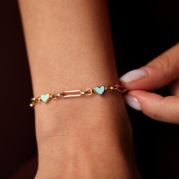  Çift Yön Mineli Kalp Bileklik