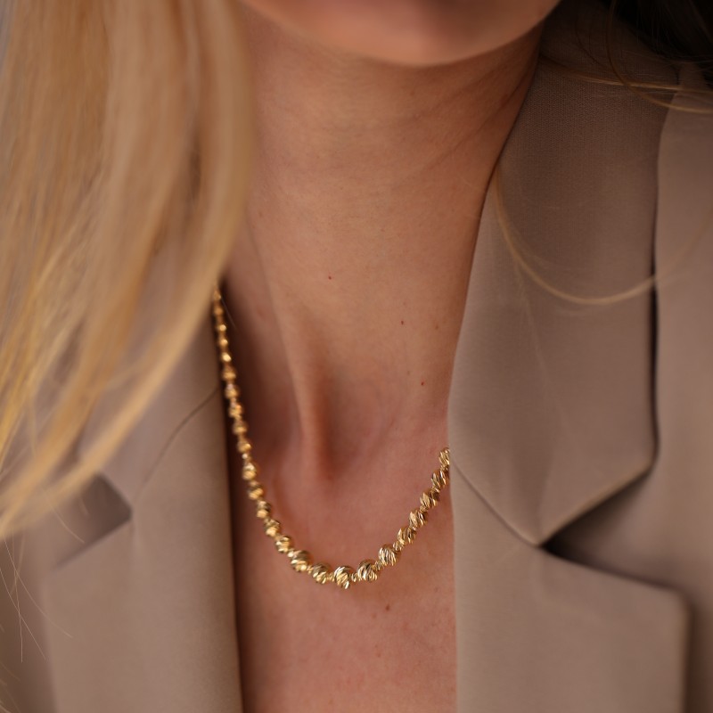 Tek Renk Altın Dorika Kolye