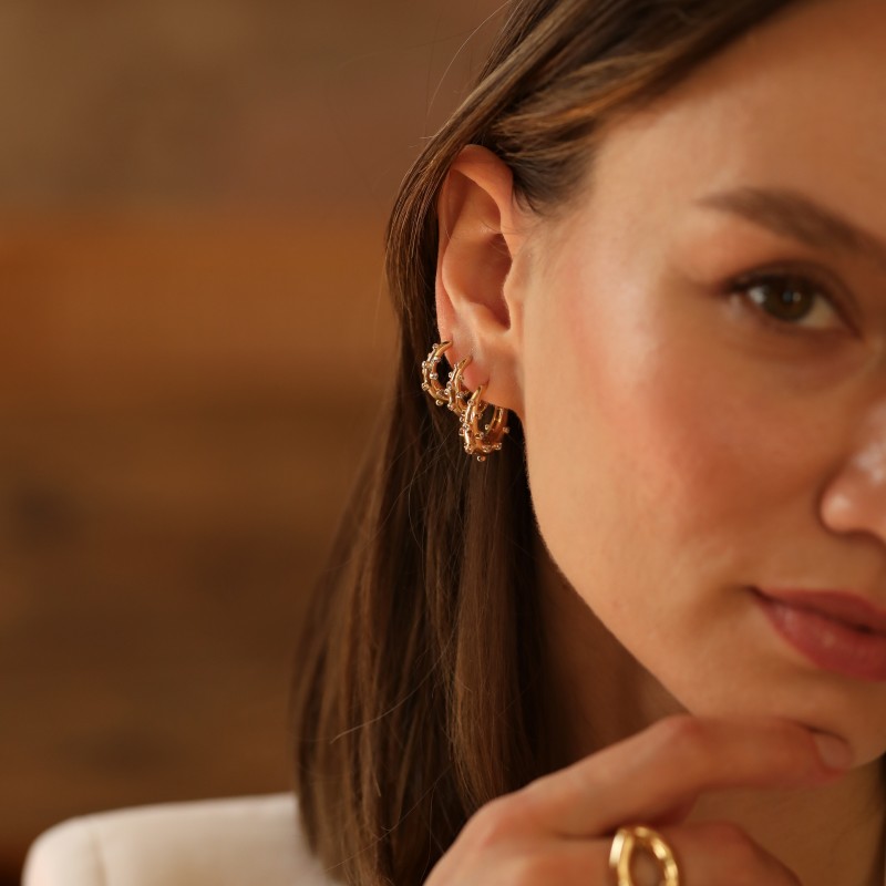 Lumière Elionyx Mini Altın Küpe