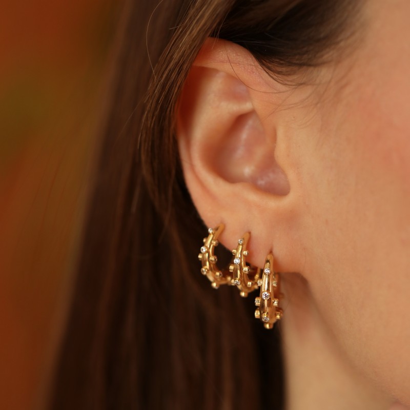 Lumière Elionyx Mini Altın Küpe